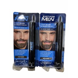 Just For MEN LOT OF 2 Just for Men One Day Beard & Brow Color Temporary Dye Medium Brown NEW