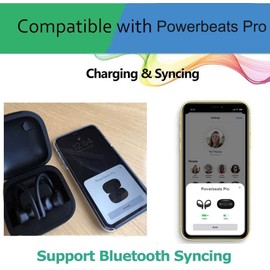 leChivée Charging Case Replacement Compatible with Powerbeats Pro with Bluetooth Pairing Sync Button, Earbuds Protective Substitute Cover, Support Cable Charging(Not Include Powerbeats Pro Earbuds)