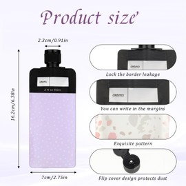 4PCS Travel Pouches for Toiletries, 3oz Refillable Leak Proof Empty Squeeze Pouches, Portable Travel Fluid Makeup Packing Pouches for Shampoo Conditioner Lotion Body Wash, Style 3