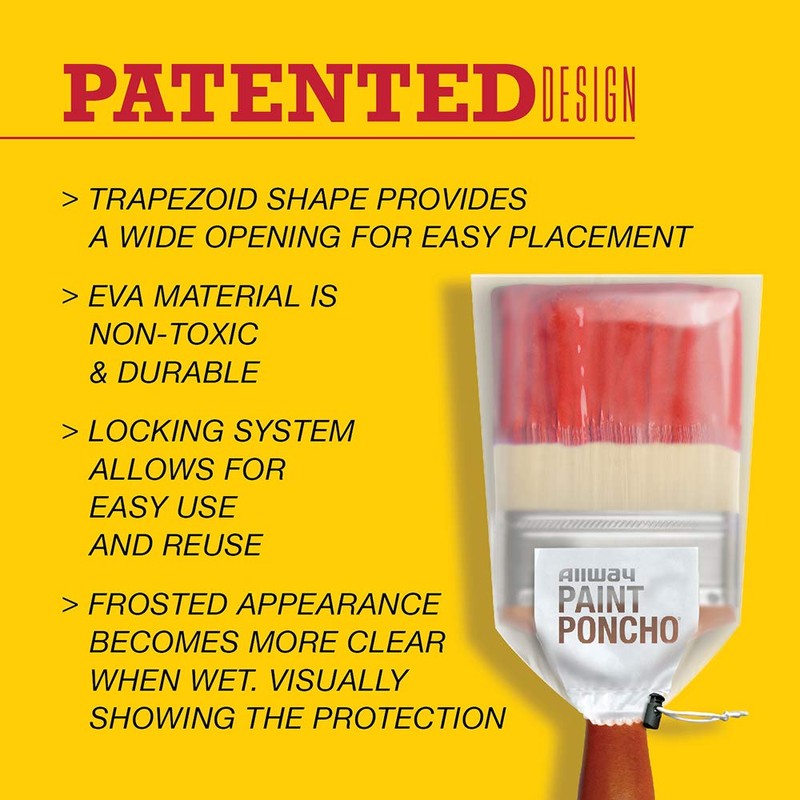 Allway Paint Poncho pon-br Paint Poncho, Clear, 5 Pack