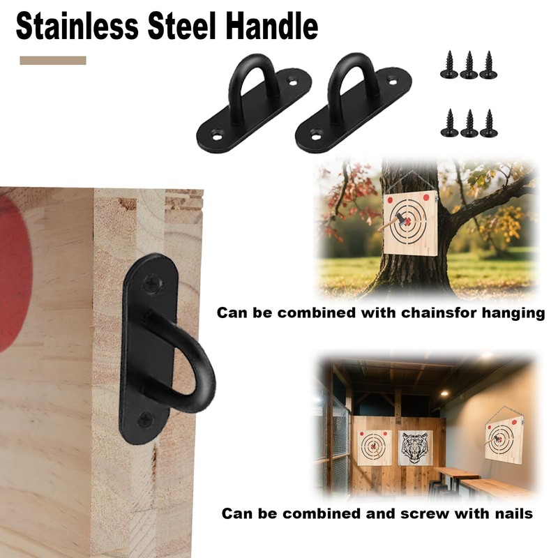 VKEDA Axe Throwing Wooden Target with Handles & KnifeThrowing with