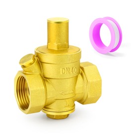 ERGAOBOY Brass Water Pressure Regulating Valve, 1-1/2" BSP Adjustable Pressure Reducer Valve for RV Camper Travel, Water Heater, Solar