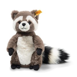 Steiff Pedro Raccoon 23 cm Brown/White, Cuddly Toy Raccoon, Soft Cuddly Toy, Made of Cuddly Soft Plush, Stuffed Toy for Girls and Boys, Machine Washable