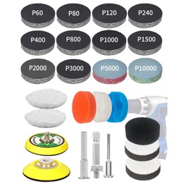 194 Pieces 50 mm Headlight Preparation Set with Polishing Set Polishing Attachment for Cordless Screwdriver and Dremel Grinding Attachments, Polishing Machine Car Polishing Set, Polishing Sponge