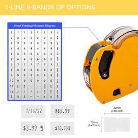 Motex MX-5500 New Version 1 Line 8 Digits Price Tag Gun w Labels & Ink Yellow