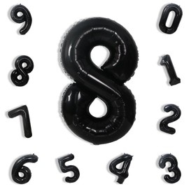 Black 8 Balloons, 40 Inch Large Giant Jumbo Helium Digital Balloons 0-9 for Women Men Girls 18th Birthday Party Decorations, Wedding 8 Anniversary Race Car Theme Party Supplies…