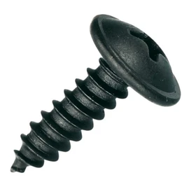 Phillips Flat Head Self-Tapping Screws with Disc, Black, Galvanised