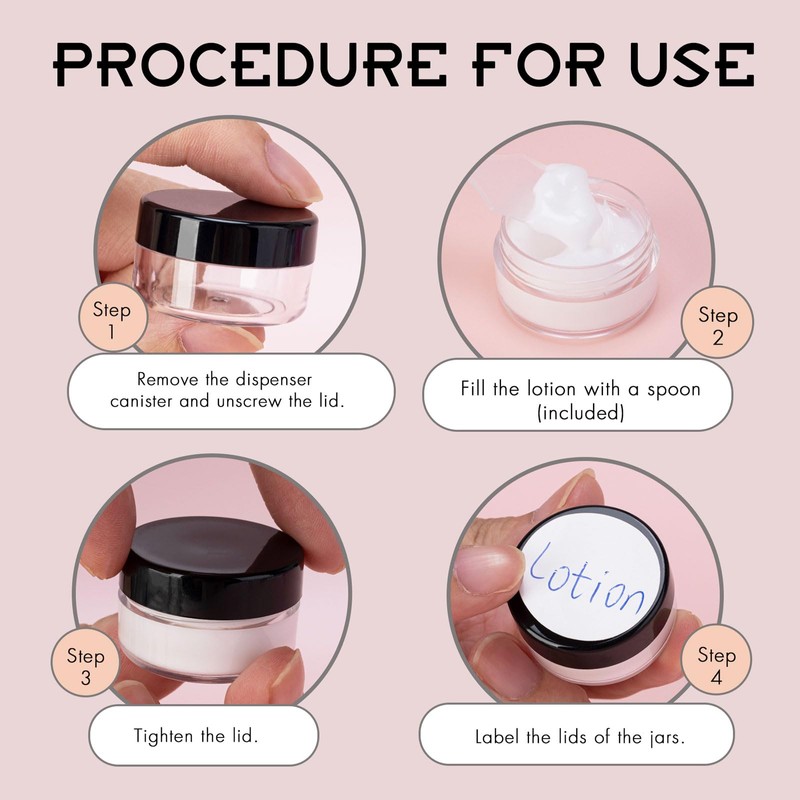 50 Count 3 Gram Sample Containers, Clear Lip Balm Containers