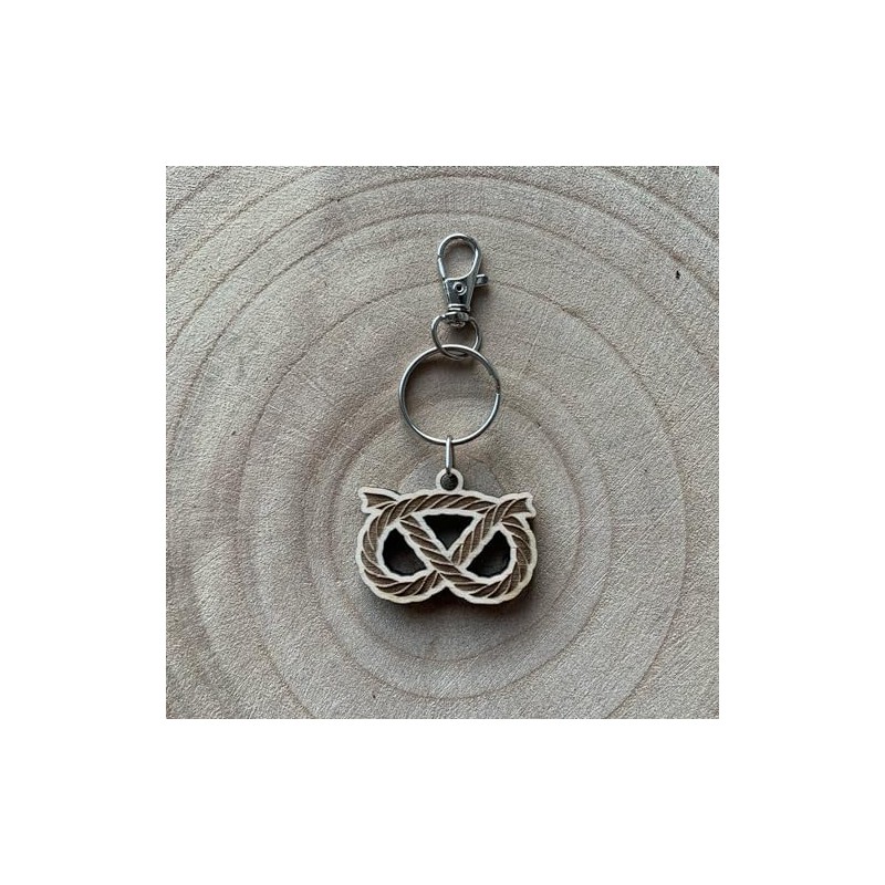 Wooden Staffordshire Knot Keyring Keychain