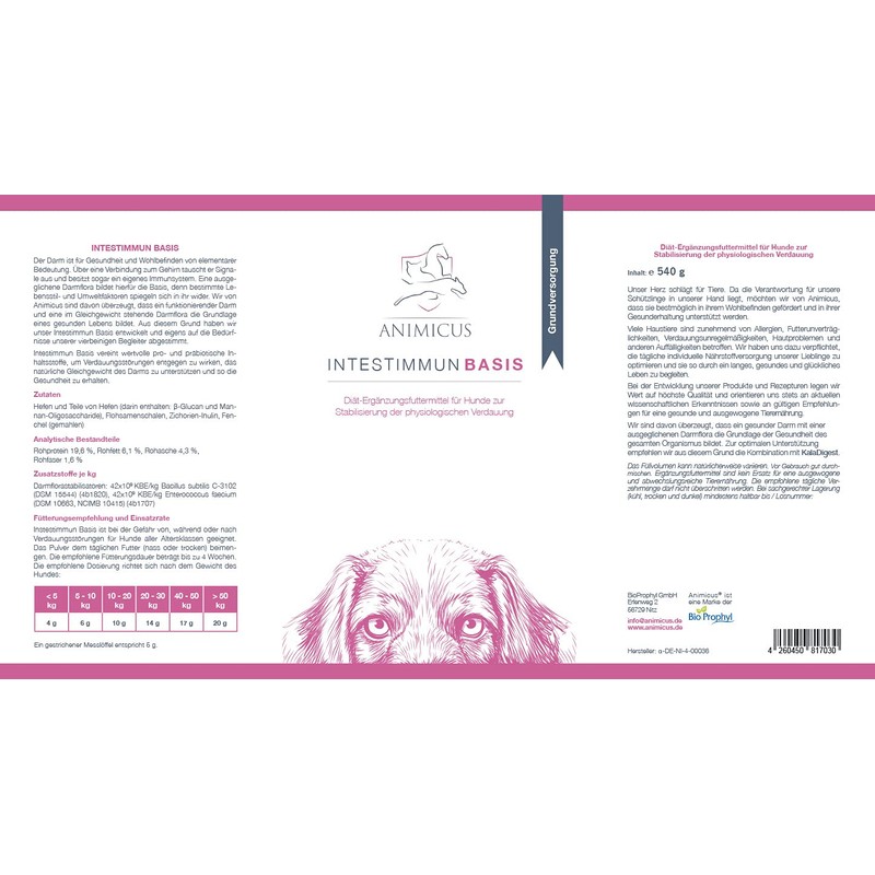 Animicus® Intestimmun Basis für Hunde | Unterstützung der Darmflora |