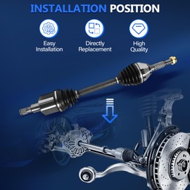 Maxfavor CV Axle Joint Front Fit for 2002-2009 GMC Envoy XL/XUV 2002-2009 Chevy Trailblazer EXT 2004-2007 Buick Rainier 2003-2008 Isuzu Ascender 2005-2009 Saab 9-7x Driver Passenger Side CV Axles