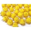 Pack of 100 Plush Pompoms with Gold Glitter, Round Pompom,