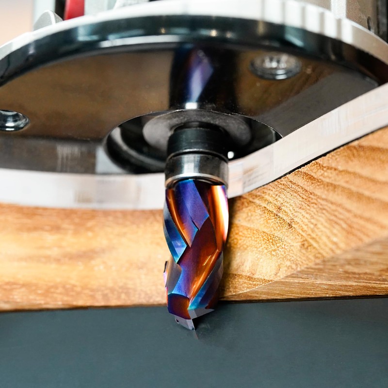 SpeTool Coated 1/4 Flush Trim Router Bit with Top Bearing,
