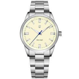 Orizontime Pagani Design Watches for Men, 38mm Dial, Stainless Steel, 100m Waterproof, Quartz, VH31 Movement (Butter Yellow)