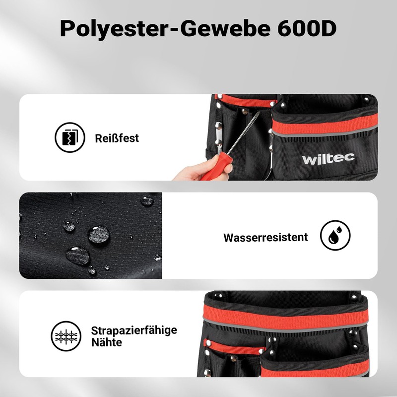 Wiltec Tool Belt Bag 25 x 30 cm up to