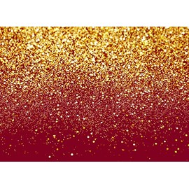 LYCGS 10x8ft Red Glitter Backdrop Birthday Gold Spots Bokeh Wedding Prom Graduation Photography Background X-126