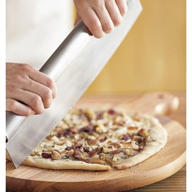 Huji 14" Pizza Cutter Rocker Style Heavy Duty Knife Blade Non-Stick Sharp Stainless Steel Dishwasher Safe (2 Pack)