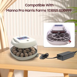 KFD 12V AC/DC Adapter for Manna Pro Harris Farms 1030121 1030999 Nurture Right Egg Incubator for Temperature Humidity Control Hatching Chicks Automatic Manna Pro Incubator Power Supply Cord Charger