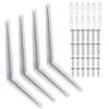 Sayayo 4Pcs Shelf Brackets 10 inch, White L Brackets Heavy