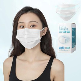 Disposable MASK Non-woven Masks Breathability Pleated Masks for Ear Pain, Breathable, 3 Layers, Unisex, Individually Packaged, White, 50 Count
