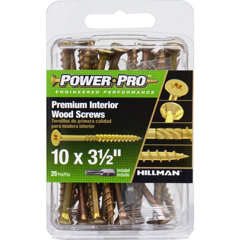 HILLMAN Fasteners 42475 Star Screw (25 Pack), 10 x 3.5"