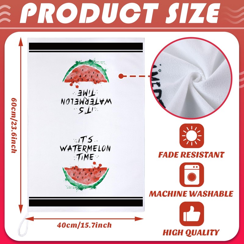 Honoson 4 Pieces Watermelon Kitchen Dish Towels Summer Farmhouse Decorative
