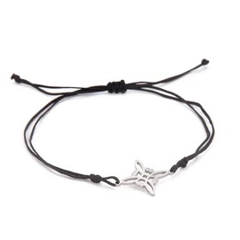 LIKGREAT Wiccan Charm Pulsera de brujería hecha a mano con cuerdas de cera trenzadas, pulsera ajustable para mujer, nudo de brujas, joyería clásico, Mediano, Acero inoxidable, No es una piedra