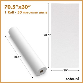 Cotouni 70.5" x 30" Sheets - 6 Rolls - 50 Perforated Sheets/roll - face Hole - Non-Woven Paper Exam Table Cover - 30GSM - Disposable Massage Table Sheets - Facial/lash Bed/spa - Latex-Free Recyclable