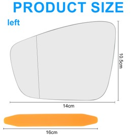 DXiongW Spiegelglas Links Beheizbar Kompatibel mit VW Polo 6R 6C 2009-2017 2006 und VW UP 121 122 BL1 BL2 2016+ Verstellbare Außenspiegel Glas Links Auto Ersatzspiegelglas mit Trägerplatte 6R0857521
