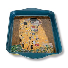 Mini Tray Fridolin Edition – Metal – Elaborately Varnished Artist: Gustav Klimt – Motif: The Kiss – Dimensions (W x H x D) Approx. 21 x 2 x 14 cm