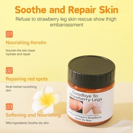 Strawberry Legs Treatment Cream for Skin,Keratosis Pilaris Cream,Strawberry Skin Treatment for Leg & Hand,Deeply Moisturizing Body Creams,Chicken Skin Treatment Cre-am,Skin Exfoliating Repair Creams