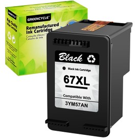 greencycle Remanufactured 67XL High Yield Ink Cartridge Compatible with HP 67 XL DeskJet 2700 2722 DeskJet Plus 4100 4122 4123 4132 Envy 6052 6055 Envy Pro 6452 6455 Printers (1 Pack, Black)