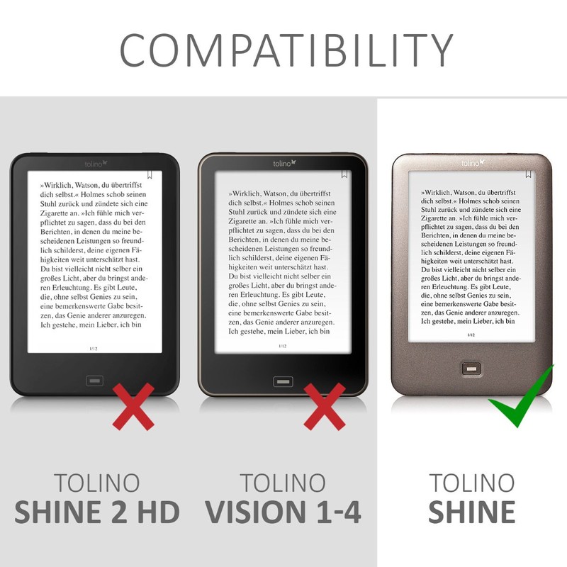 kwmobile Flip cover case for Tolino Shine - imitation leather