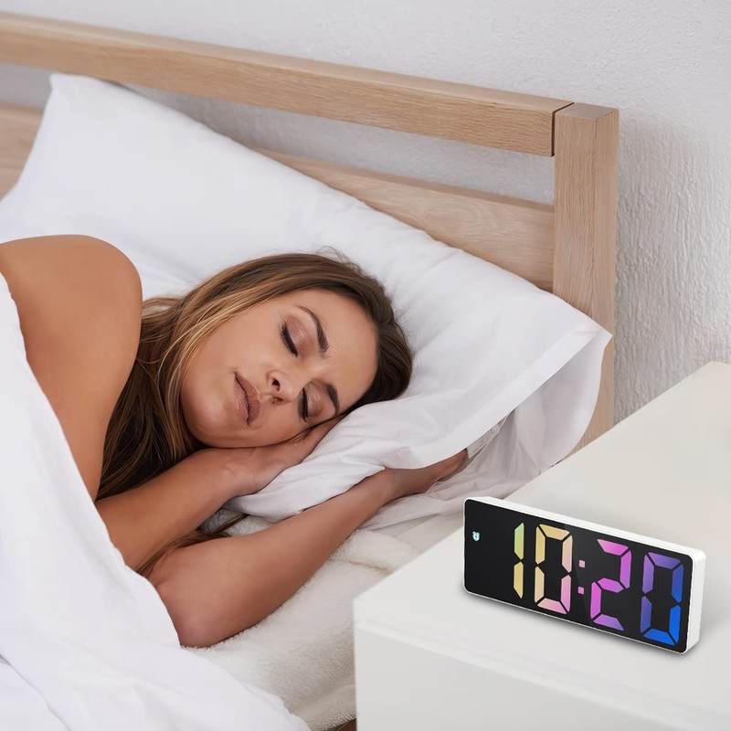 Ankilo Upgraded Digital Alarm Clock, LED Clock for Bedroom, Electronic