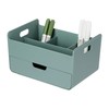 BLUE GINKGO Portable Desk Organizer – Compact 3 Compartment, Half-drawer