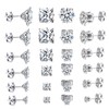 Thoquene Men's Silver Medical Stud Earrings, 12 Pairs, Stainless Steel,