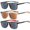 3-Pack Men's Reading Sunglasses – Outdoor Sun Readers with Sporty
