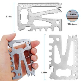 FURHUA 2Pack Multitool Credit Card Sized Pocket Tool, 42-in-1 Wallet Multi Tool Card,thicker and harder, Gifts for Dad, Husband, Men - Bottle Opener, Cord Cutter, Screwdriver, Ruler, Scraper etc