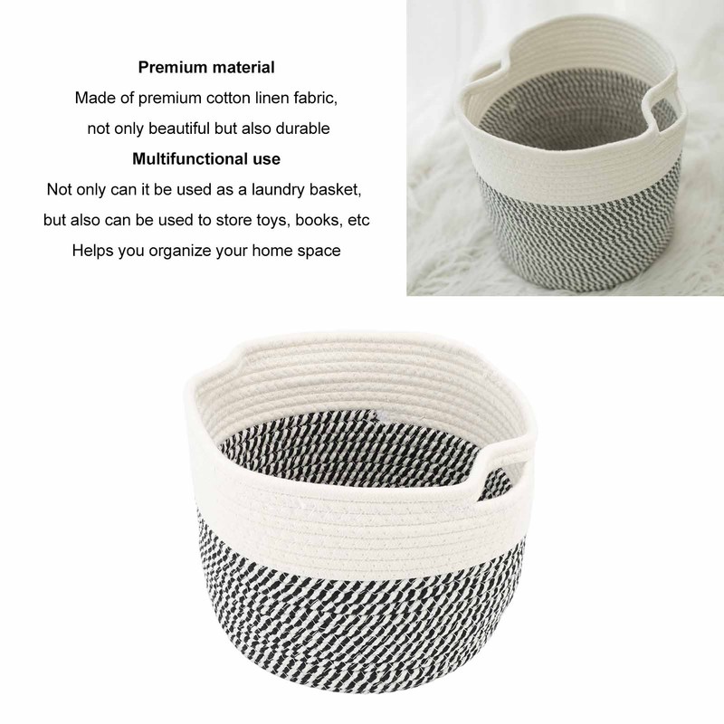 Foldable Laundry Basket Multipurpose Large Capacity Cotton Linen Woven Collapsible