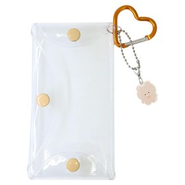 [Clear Pouch] Clear Pouch with Carabiner L/Orange Coolier Accessory Case, Cute Goods, Mail Order