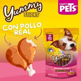 Fancy Pets Yummy Sticks Pollo y Tocino para Perros 5 Piezas 100 g Snack Nutritivo y Salud Dental                                                      