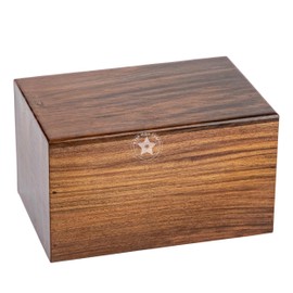 STAR INDIA CRAFT Urns for Human Ashes Adult, Rosewood Cremation Urns for Ashes, Hand Engraved Funeral Urns Box, Pet Urns for Dogs Ashes, Saint Jackson Wooden Urn (Plain, Small - 30 Cu/in)