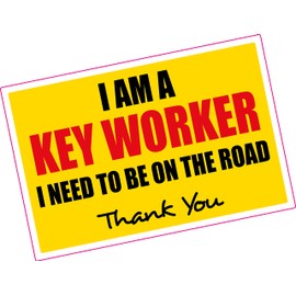 I AM A KEY WORKER - Vinyl Car Sticker 120mm x 80mm