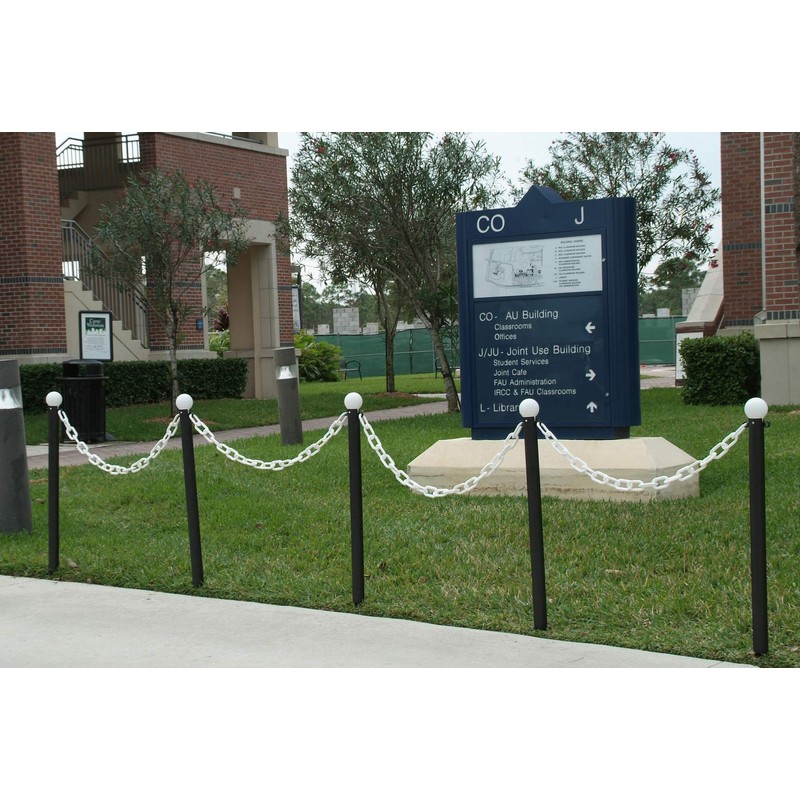 Mr. Chain Plastic Barrier Chain, White, 1.5-Inch Link Diameter, 25-Foot