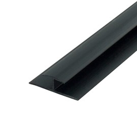 Outwater Plastic H Channel Fits Material 1/4 Inch Thick Black Styrene Divider Moulding 8 Foot Length Commercial Pack (Pack of 25, 200 Feet Total)