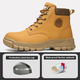 CORANSBER Steel Toe Boots for Men Women Safety Boots Indestructible Composite Toe Boots Lightweight Construction Steel Toe Shoes