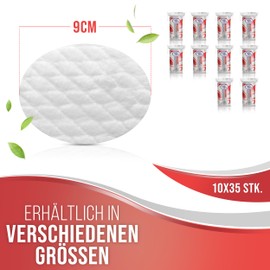 JEAN CAROL MAXISOFT Oval Cotton Pads, Lint-Free, Value Pack (10 x 35 Pieces), Cleaning & Removing Make-Up of the Face, Sustainably Made from 100% Natural Fibres