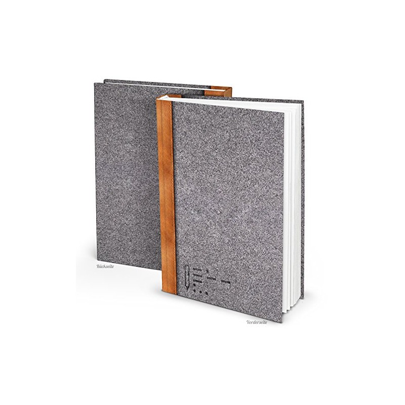 Logbuch-Verlag Noitzbuch Blank with Blank Pages Book Diary Grey Felt