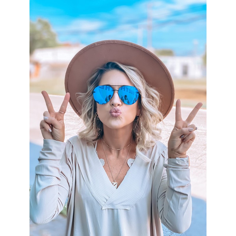 DIFF Lenox Black + Purple Mirror, Designer Oversized Aviator Sunglasses