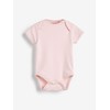 NEXT Organic Cotton Short Sleeve Bodysuits Pack of 5, Pink/white,